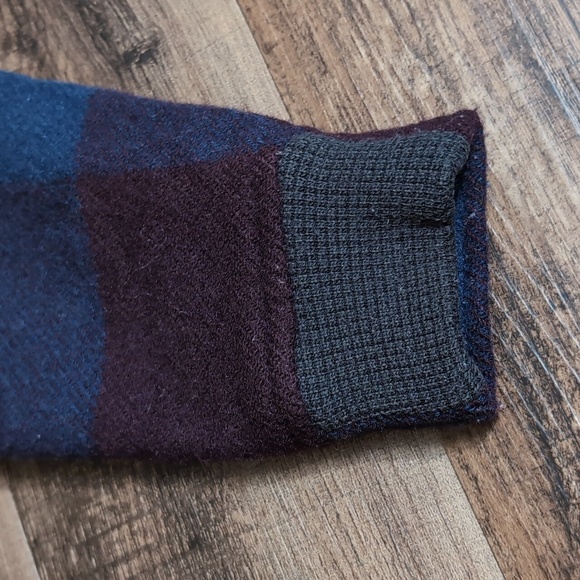 Woolrich Giant Buffalo Plaid Wool Bomber Jacket Size Medium In Blue & Brick Red - Picture 6 of 10